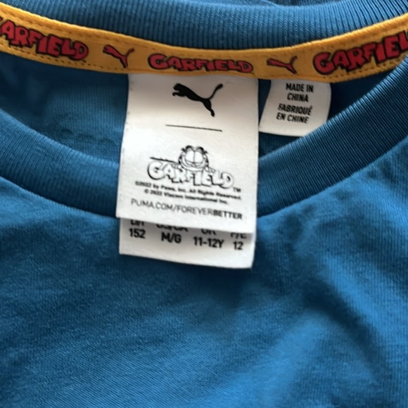 Garfield for Puma blue shirt and black shorts size 11-12 - Picture 7 of 10